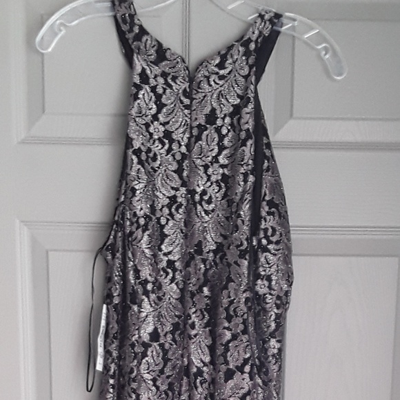 Black and Taupe Long Evening Gown - Picture 1 of 4
